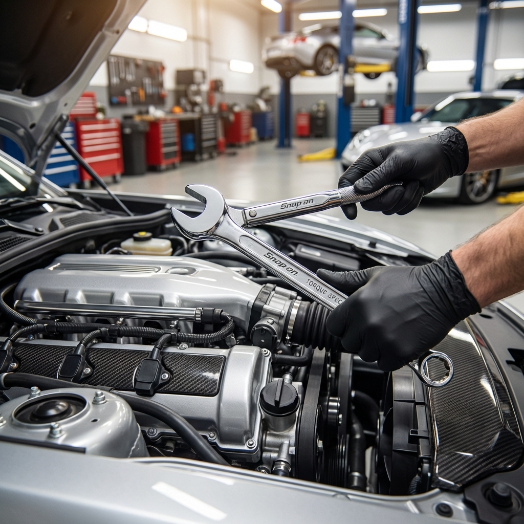 Edge Auto & Tires Automotive Service - Professional mechanic working on pristine engine